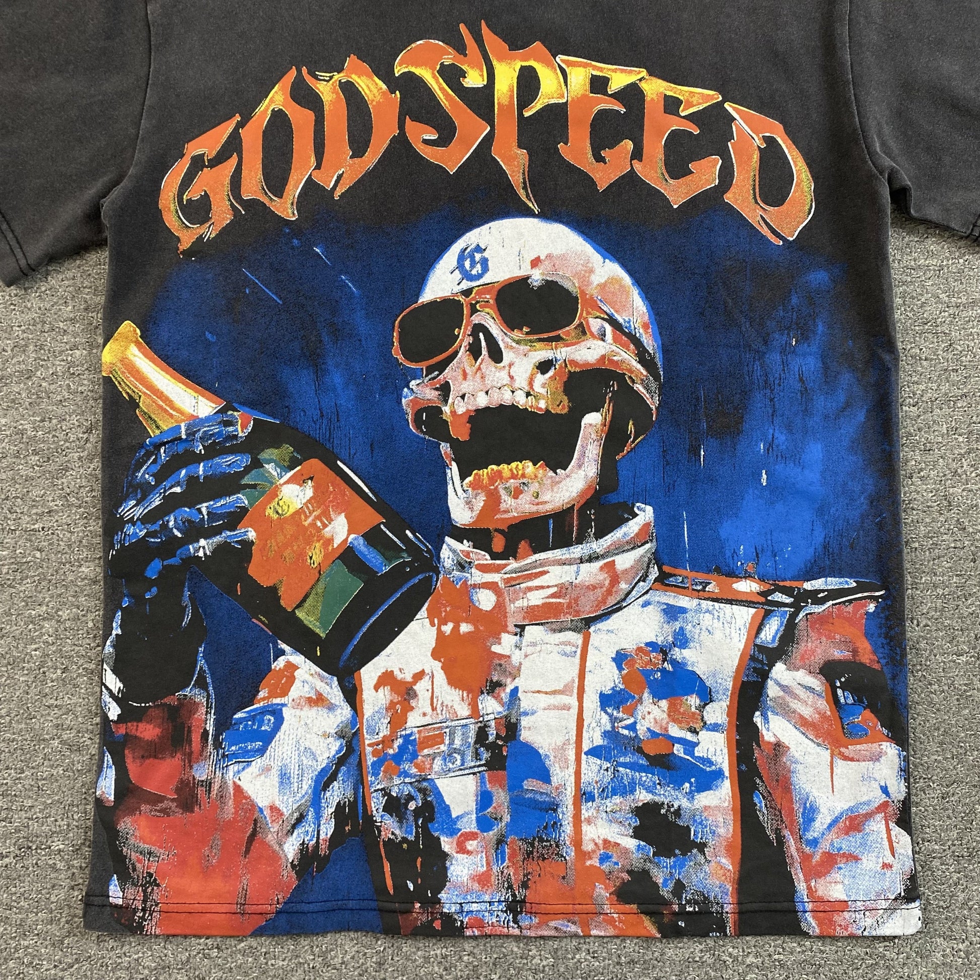 GODSPEED VICTORY TOAST T-SHIRT WASHED BLACK - Phantom Kicks