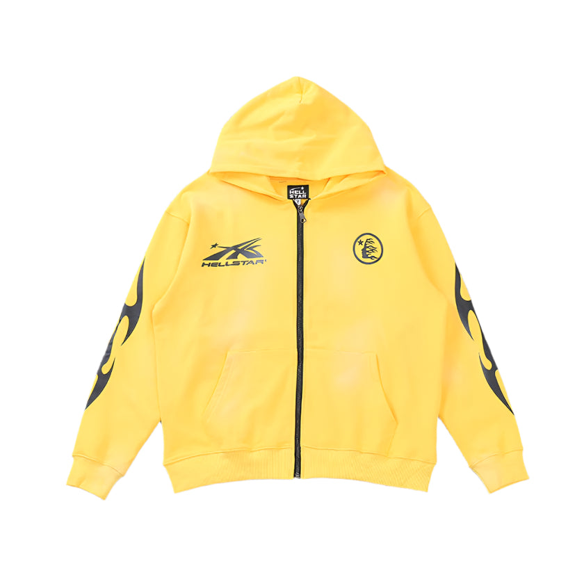 Hellstar "Records" Yellow Zip Hoodie - Phantom Kicks