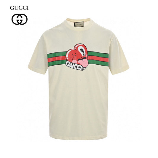 Gucci Cream T-Shirt with Heart Graphic - Phantom Kicks