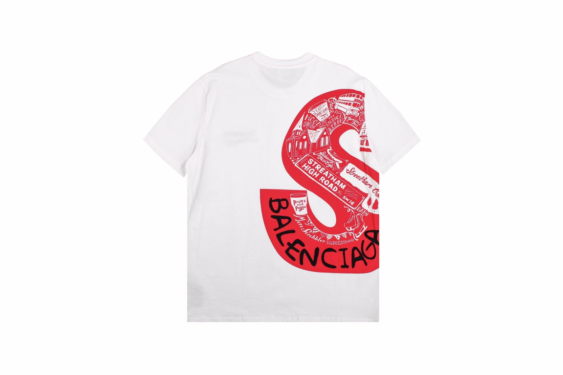 BALENCIAGA x SUPREME RED BLACK S T-SHIRT WHITE - Phantom Kicks