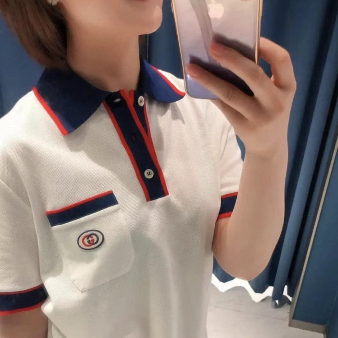 Gucci Polo Shirt with Web Collar (White) - Phantom Kicks