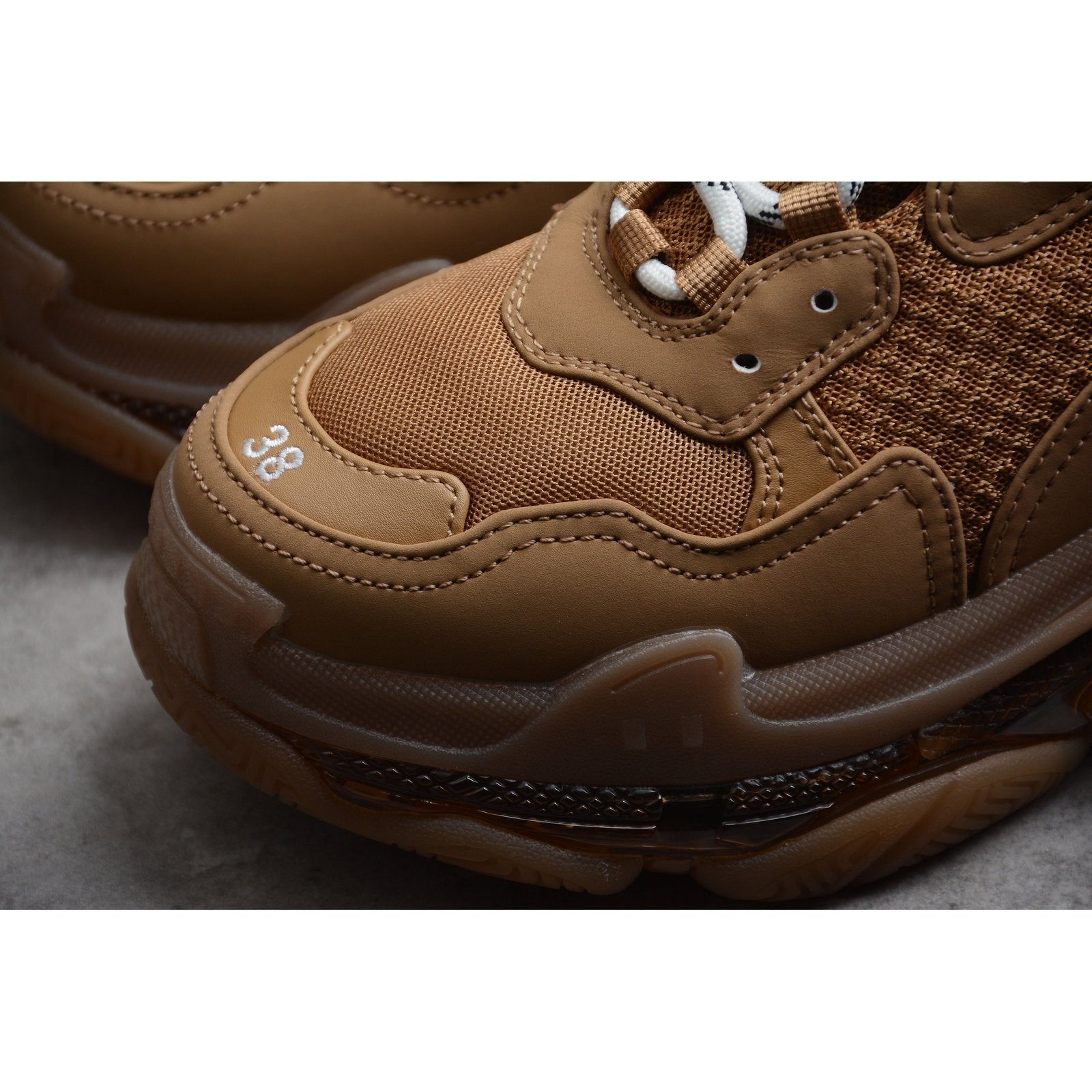 BALENCIAGA TRIPLE S CLEAR SOLE x BROWN - Phantom Kicks