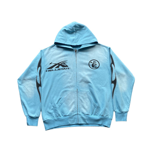 Hellstar "Records" Sky Blue Zip Hoodie - Phantom Kicks