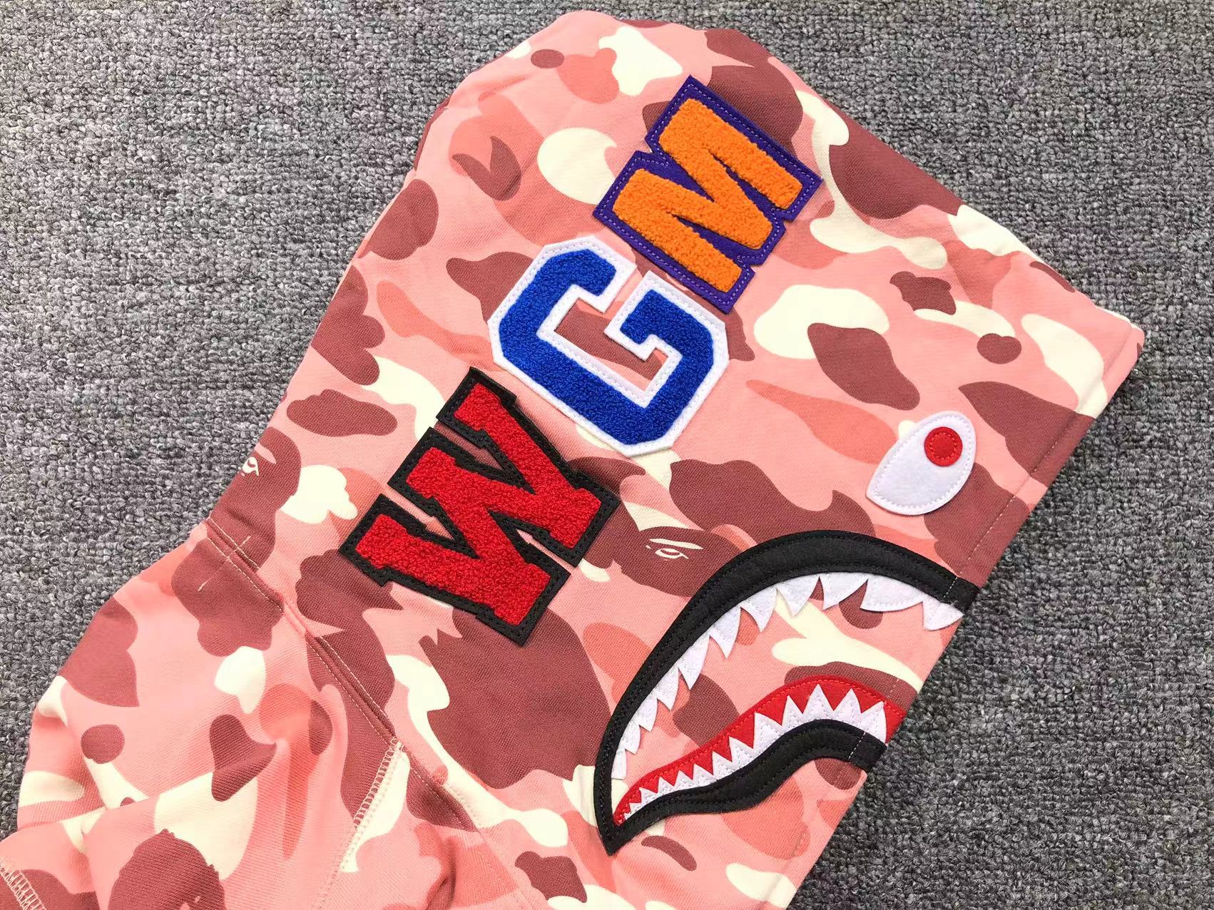 BAPE x BARBIE DOT CAMO SHARK FULL ZIP HOODIE PINK - Phantom Kicks
