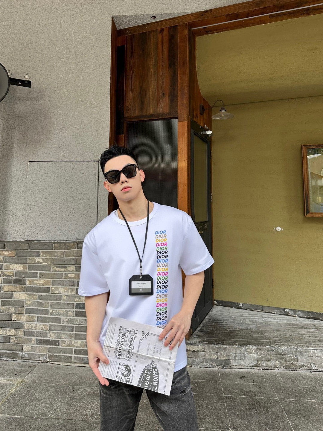 Dior T-Shirt - Multicolor Vertical Logo - Phantom Kicks