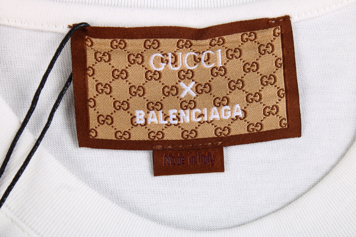 GUCCI x BALENCIAGA FLOWER LOGO T-SHIRT WHITE - Phantom Kicks