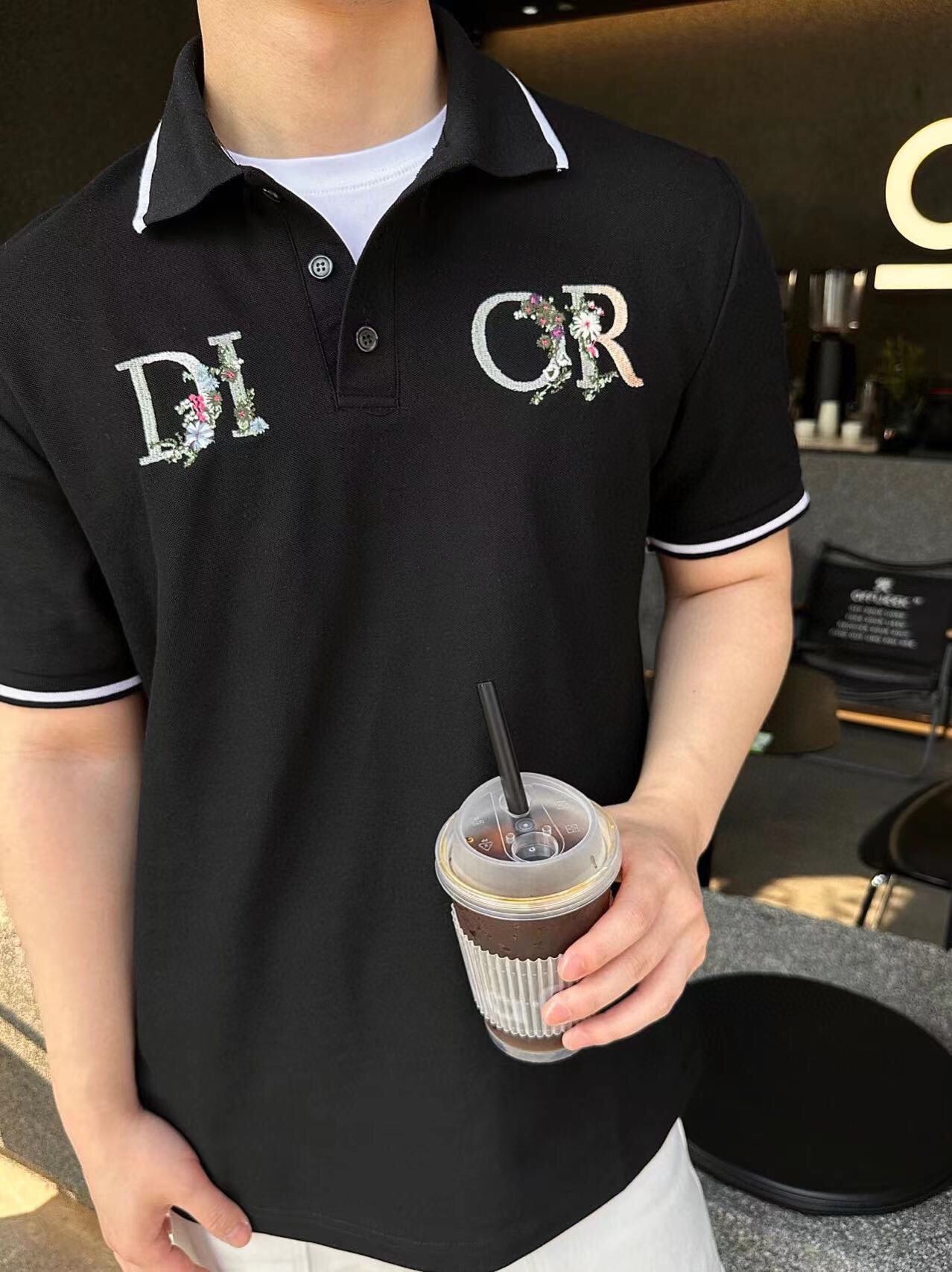 Dior Polo Shirt with Floral Logo Design - Phantom Kicks