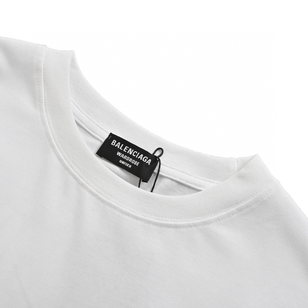 Balenciaga White T-Shirt with Mountain Graphic - Phantom Kicks