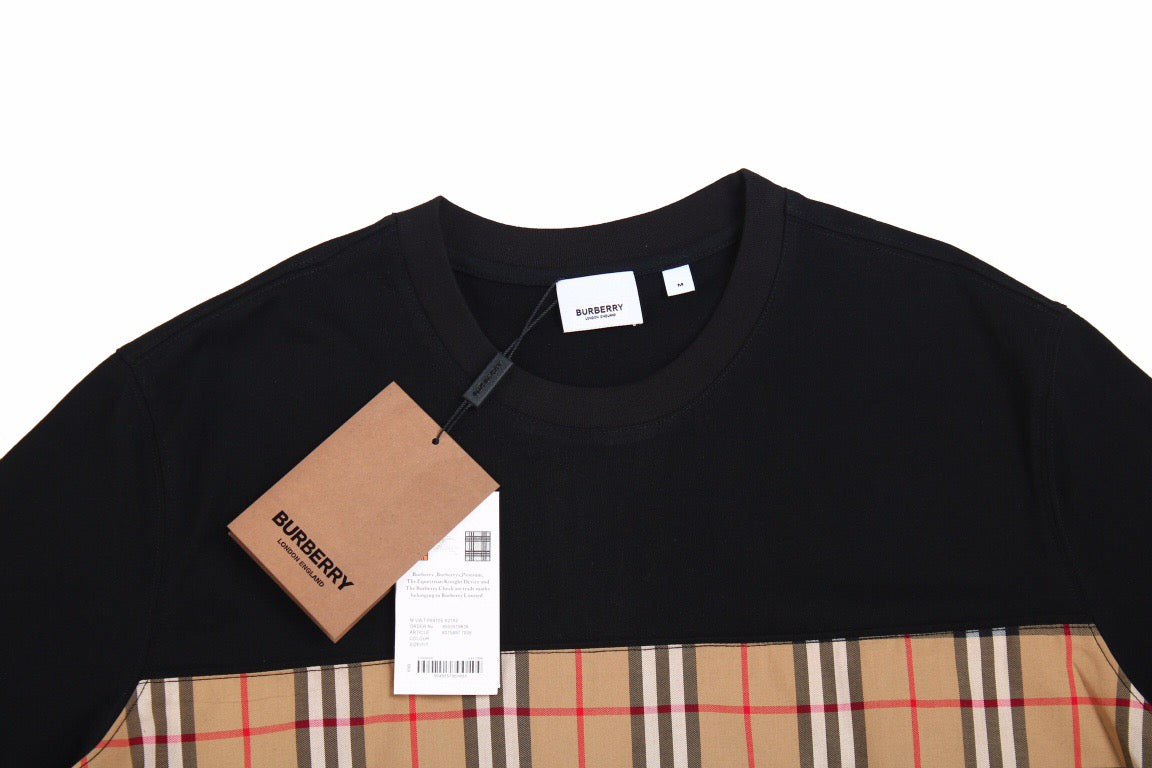 Burberry Check Panel T-Shirt (Black) - Phantom Kicks
