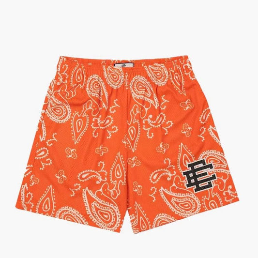 EE Shorts Cashew flowers Orange - Phantom Kicks
