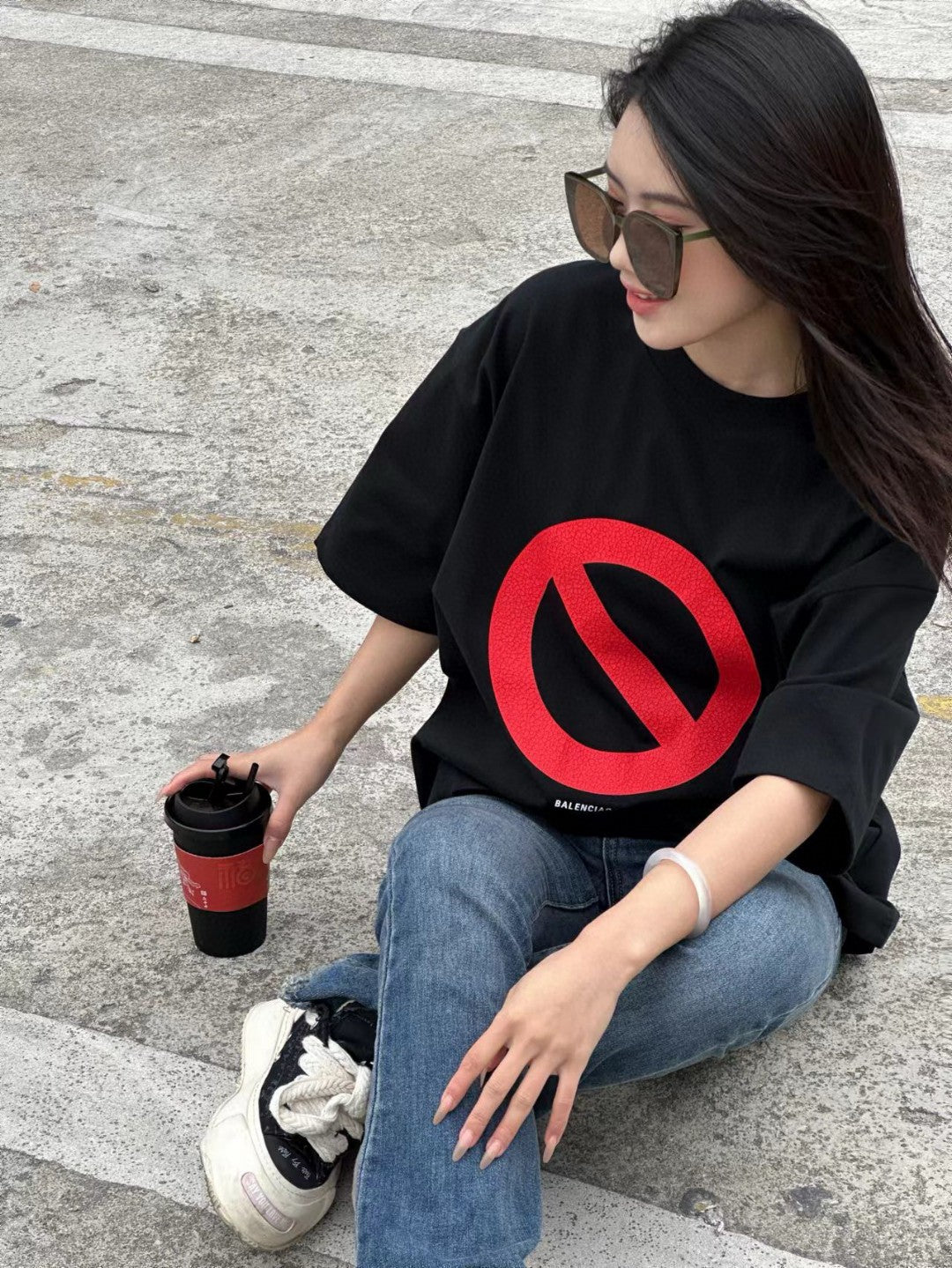 Balenciaga T-Shirt - Prohibition Symbol - Phantom Kicks