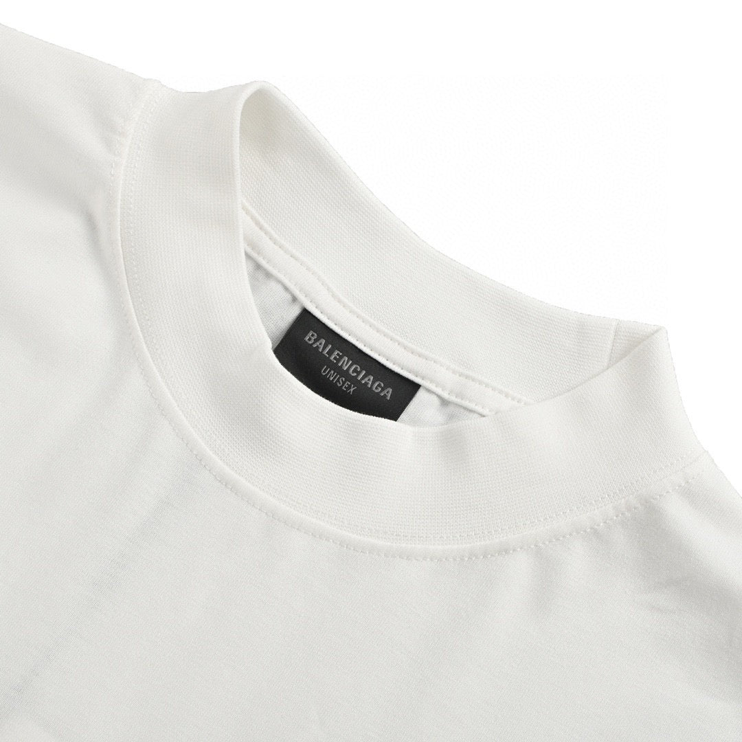 Balenciaga White T-Shirt with Label Detail - Phantom Kicks