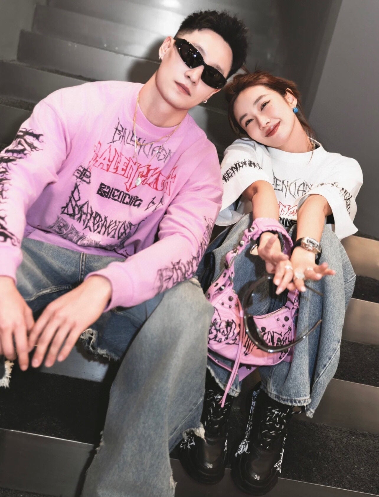 Balenciaga Multi-Logo T-Shirt (White) - Phantom Kicks