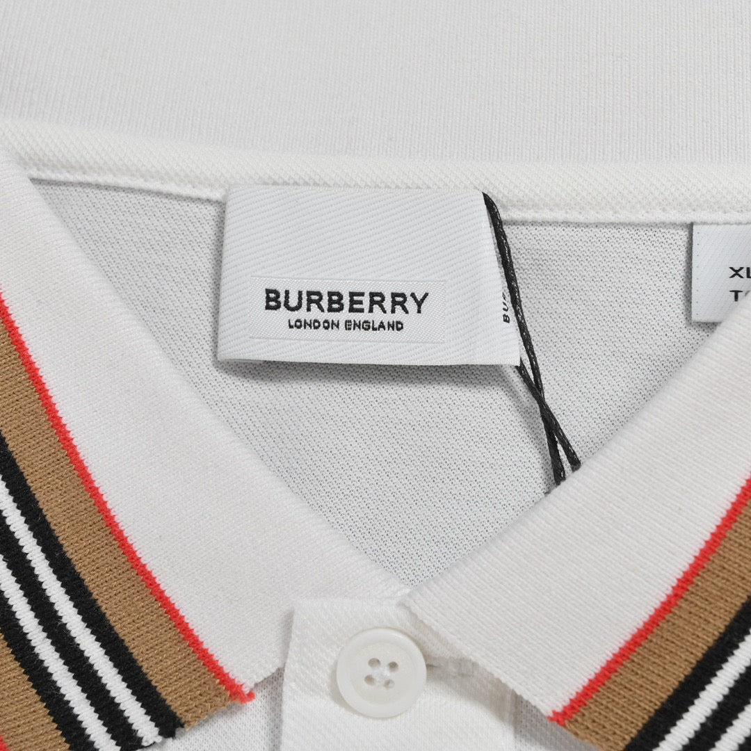 Burberry Striped Collar White Polo Shirt - Phantom Kicks