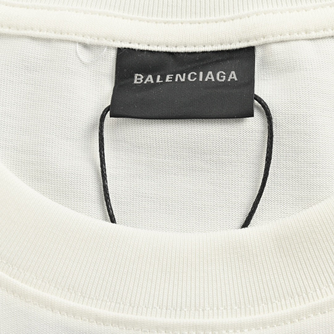 Balenciaga White T-Shirt with Paris Graphic - Phantom Kicks
