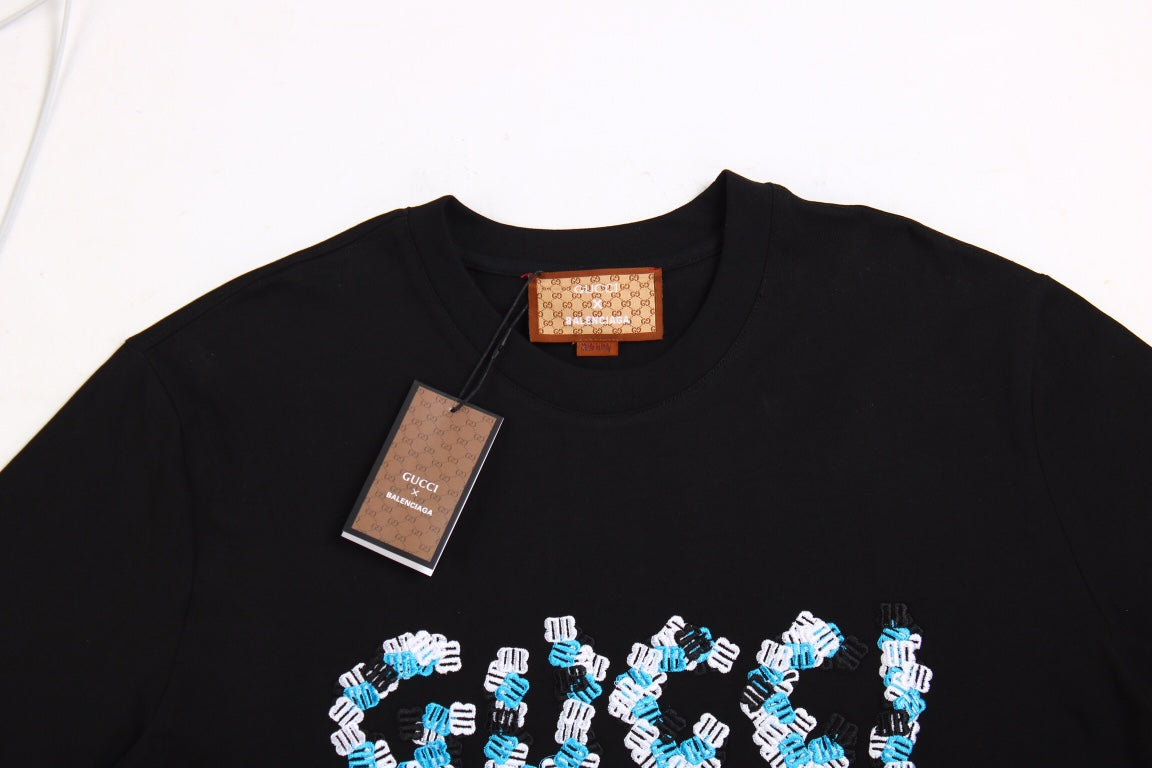 GUCCI x BALENCIAGA FLOWER LOGO T-SHIRT BLACK - Phantom Kicks