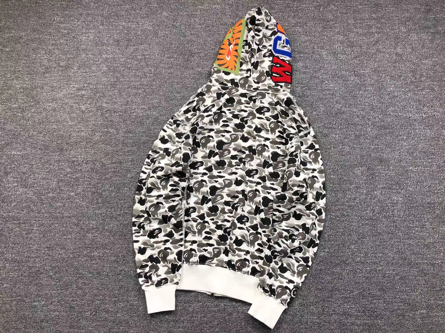 BAPE ABC CAMO SHARK FULL ZIP HOODIE GREY - Phantom Kicks