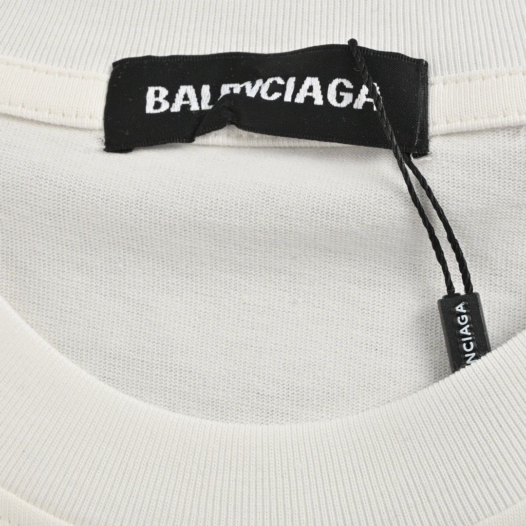 Balenciaga White T-Shirt with Graphic Design - Phantom Kicks