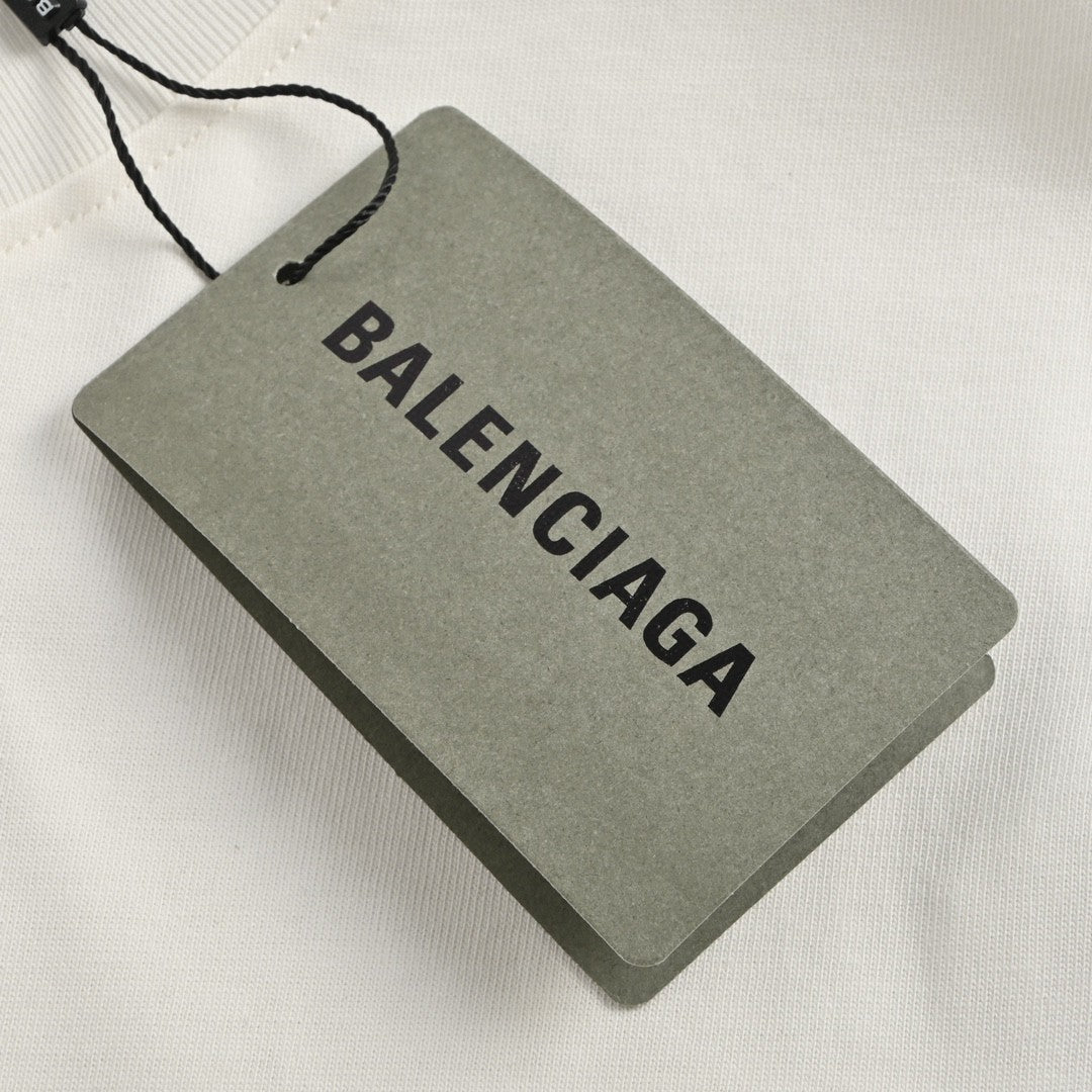 Balenciaga White T-Shirt with Graphic Design - Phantom Kicks