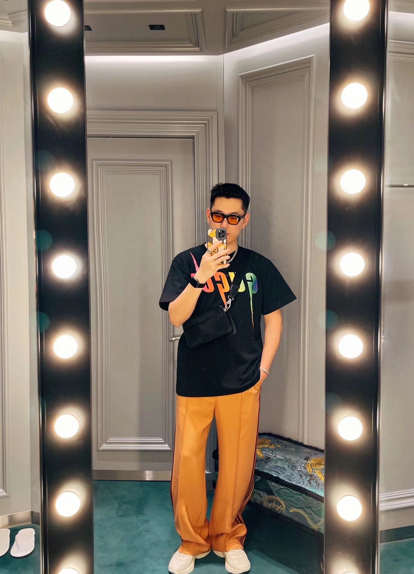 Gucci Rainbow Lightning T-Shirt (Black) - Phantom Kicks