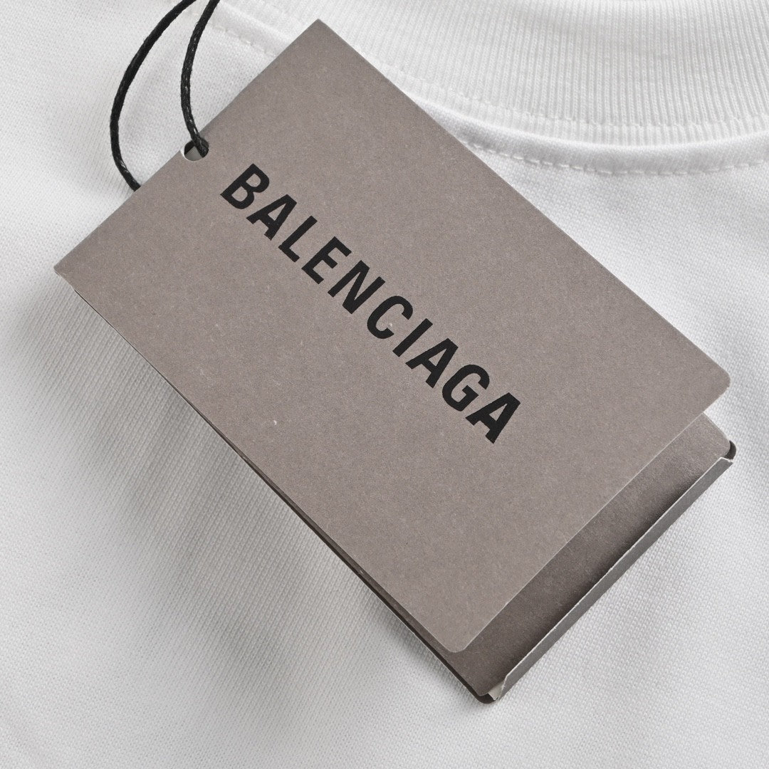 Balenciaga White T-Shirt with Mountain Graphic - Phantom Kicks