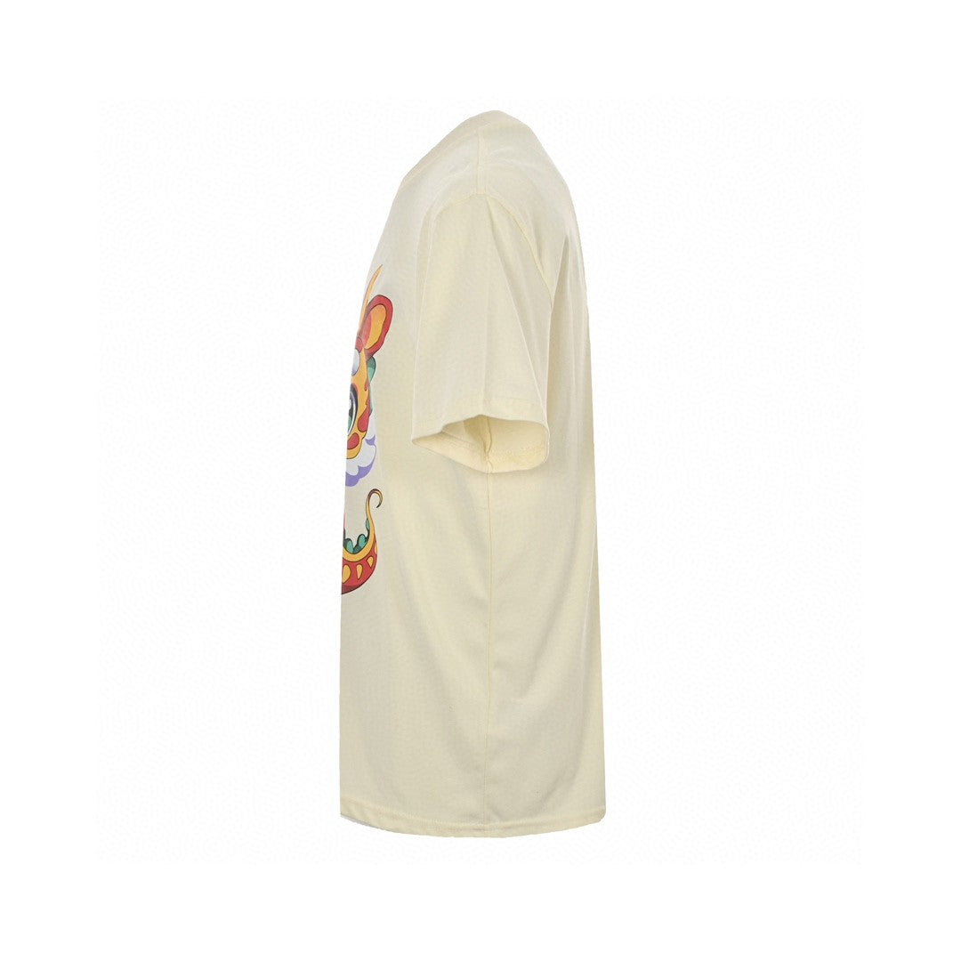 Gucci Cream T-Shirt with Dragon Cartoon - Phantom Kicks