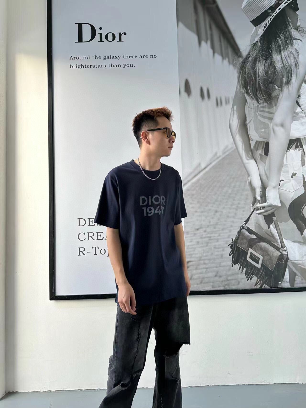 Dior 1947 T-Shirt - Navy - Phantom Kicks