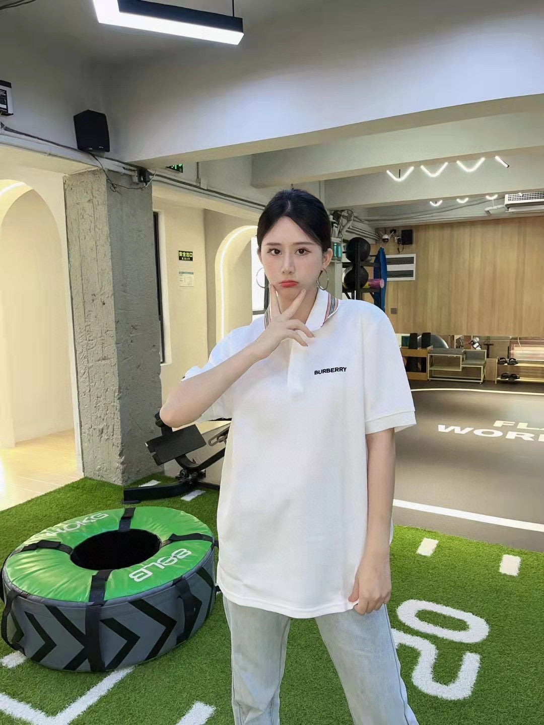 Burberry Striped Collar White Polo Shirt - Phantom Kicks