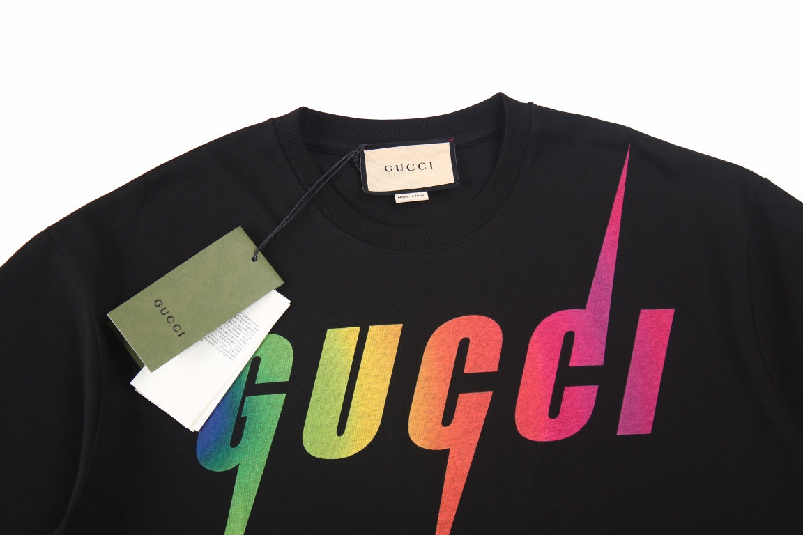 Gucci Rainbow Lightning T-Shirt (Black) - Phantom Kicks