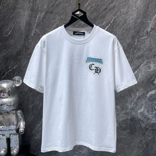 Chrome Hearts Classic Crewneck T-Shirt in White/Blue/Black