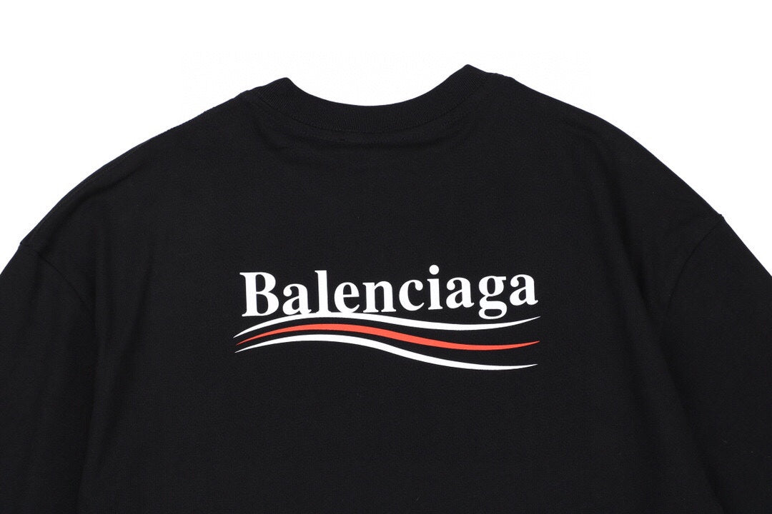 Balenciaga Wave Logo T-Shirt (Black) - Phantom Kicks
