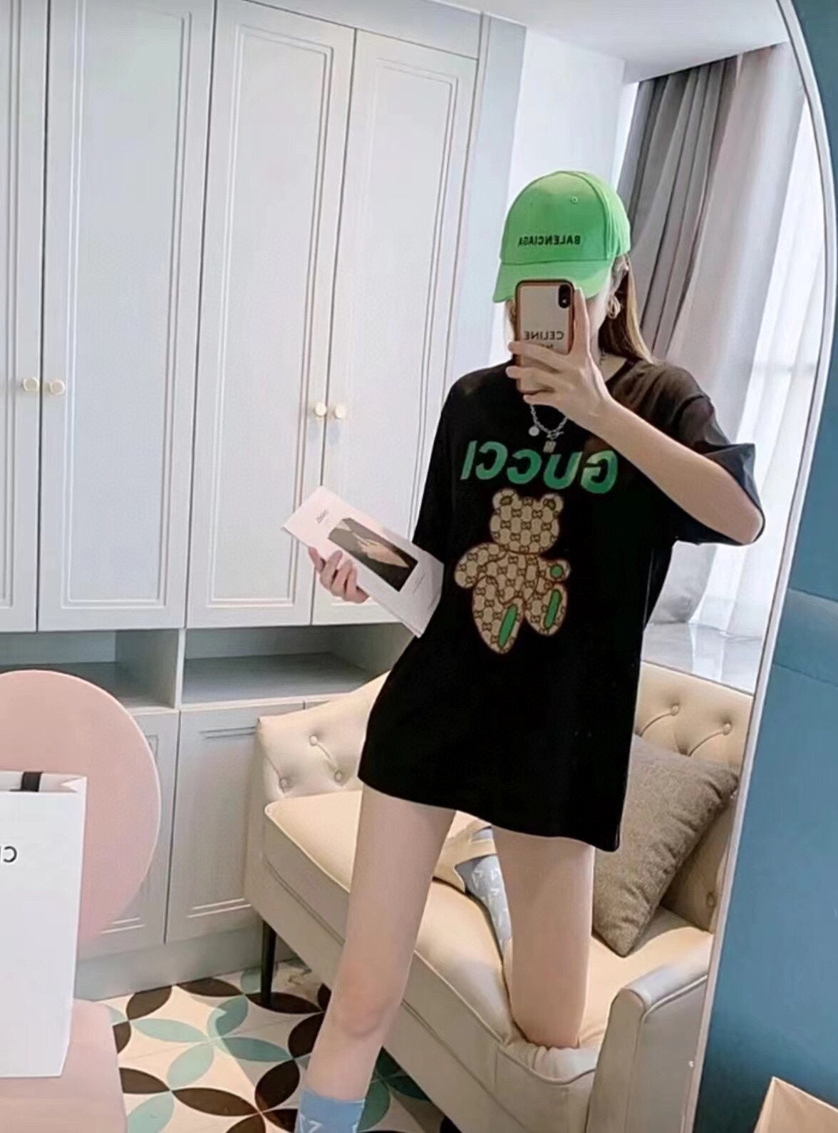 Gucci Teddy Bear Print T-Shirt - Cream - Phantom Kicks