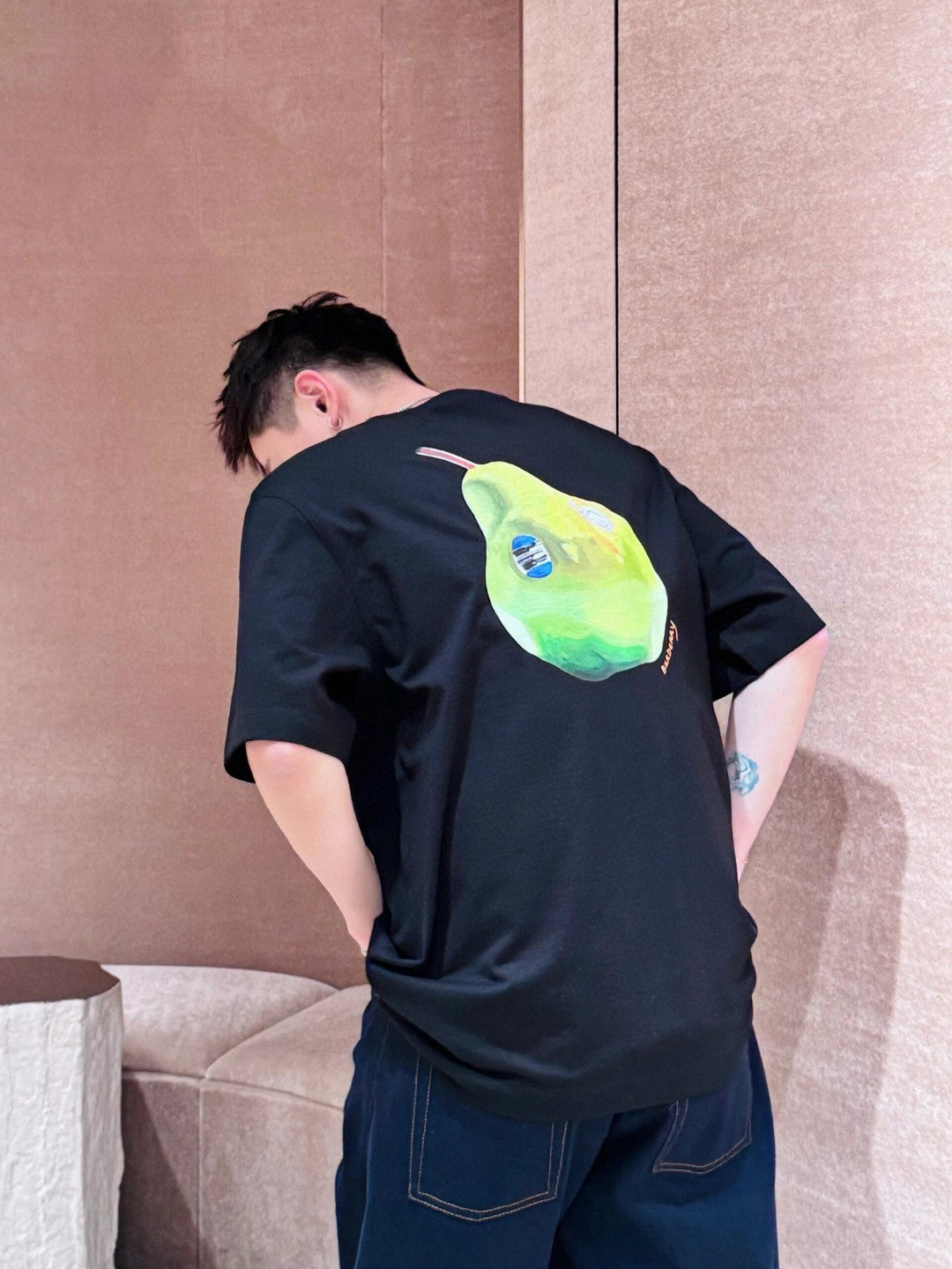Burberry Black T-Shirt with Pear Graphic - Phantom Kicks