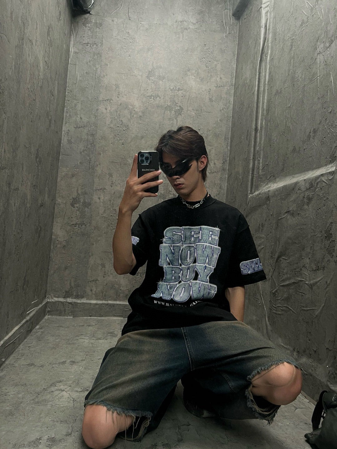 Balenciaga T-Shirt - Text and Graphic Design - Phantom Kicks