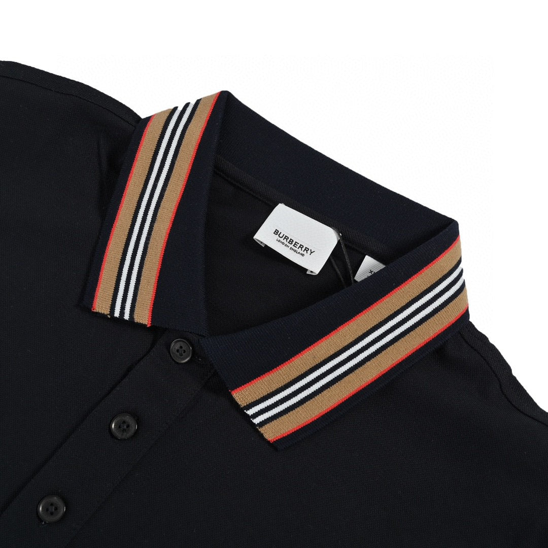 Burberry Striped Collar Black Polo Shirt - Phantom Kicks