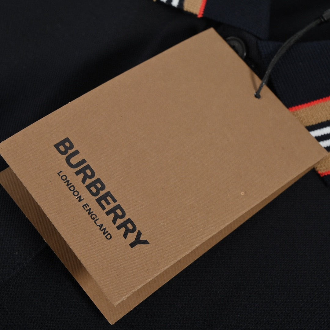 Burberry Striped Collar Black Polo Shirt - Phantom Kicks