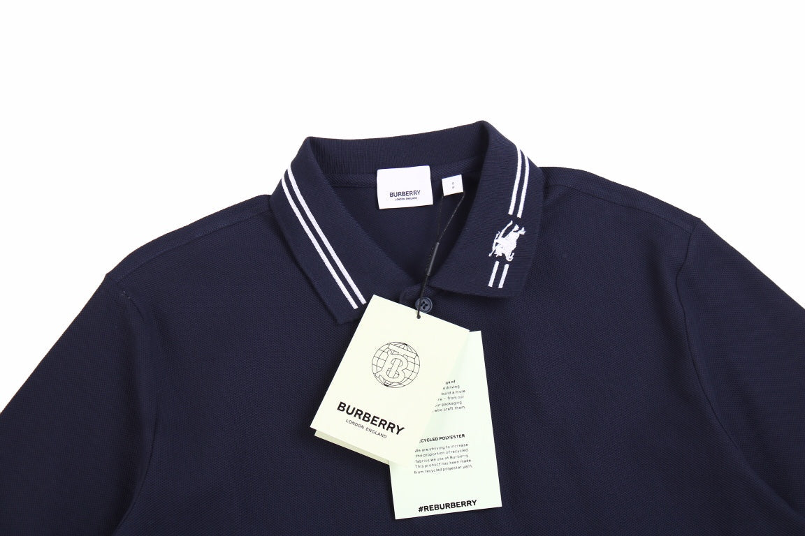 Burberry Polo Shirt with Striped Collar - Phantom Kicks