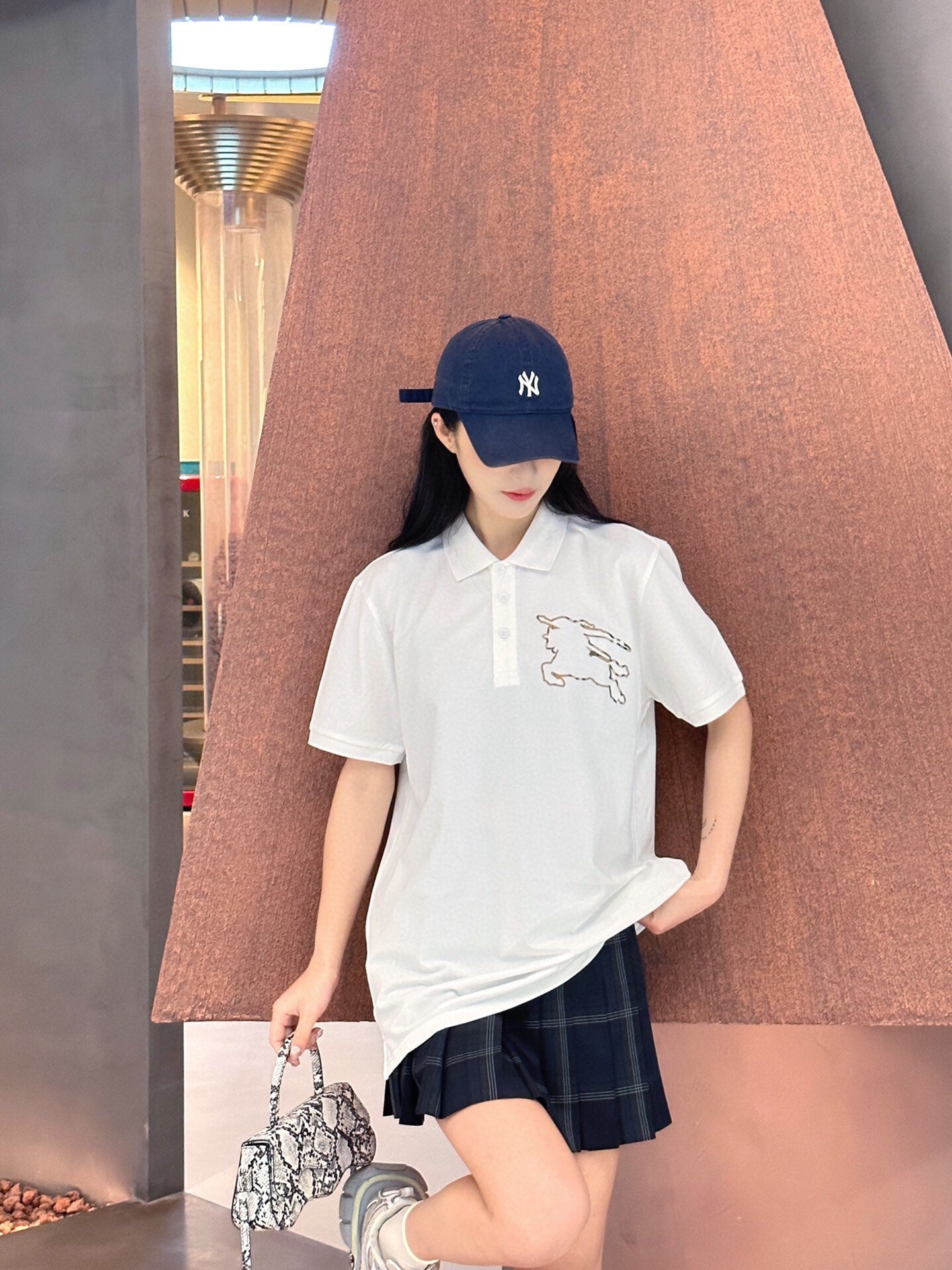 Burberry Embroidered Knight Polo - White - Phantom Kicks