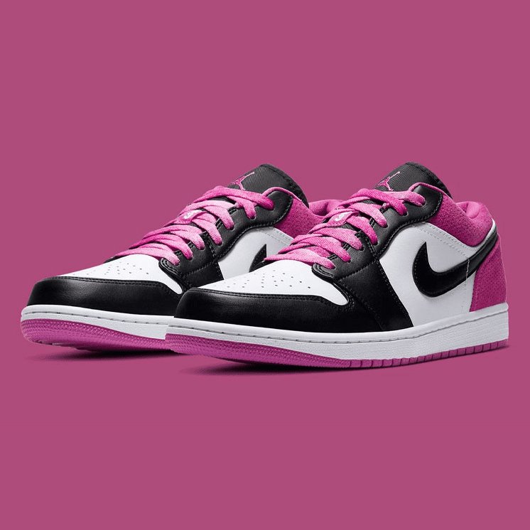 JORDAN 1 LOW x BLACK ACTIVE FUCHSIA - Phantom Kicks