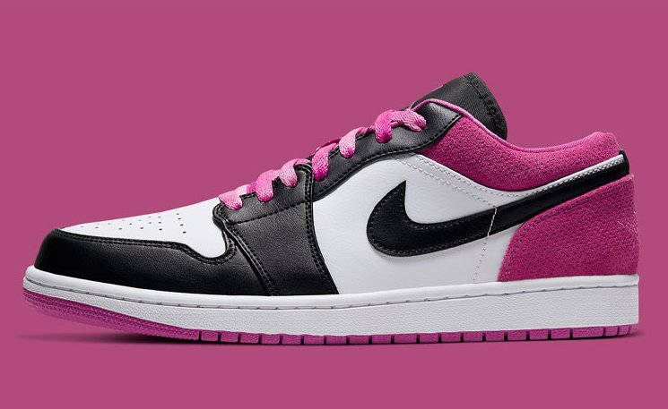 JORDAN 1 LOW x BLACK ACTIVE FUCHSIA - Phantom Kicks