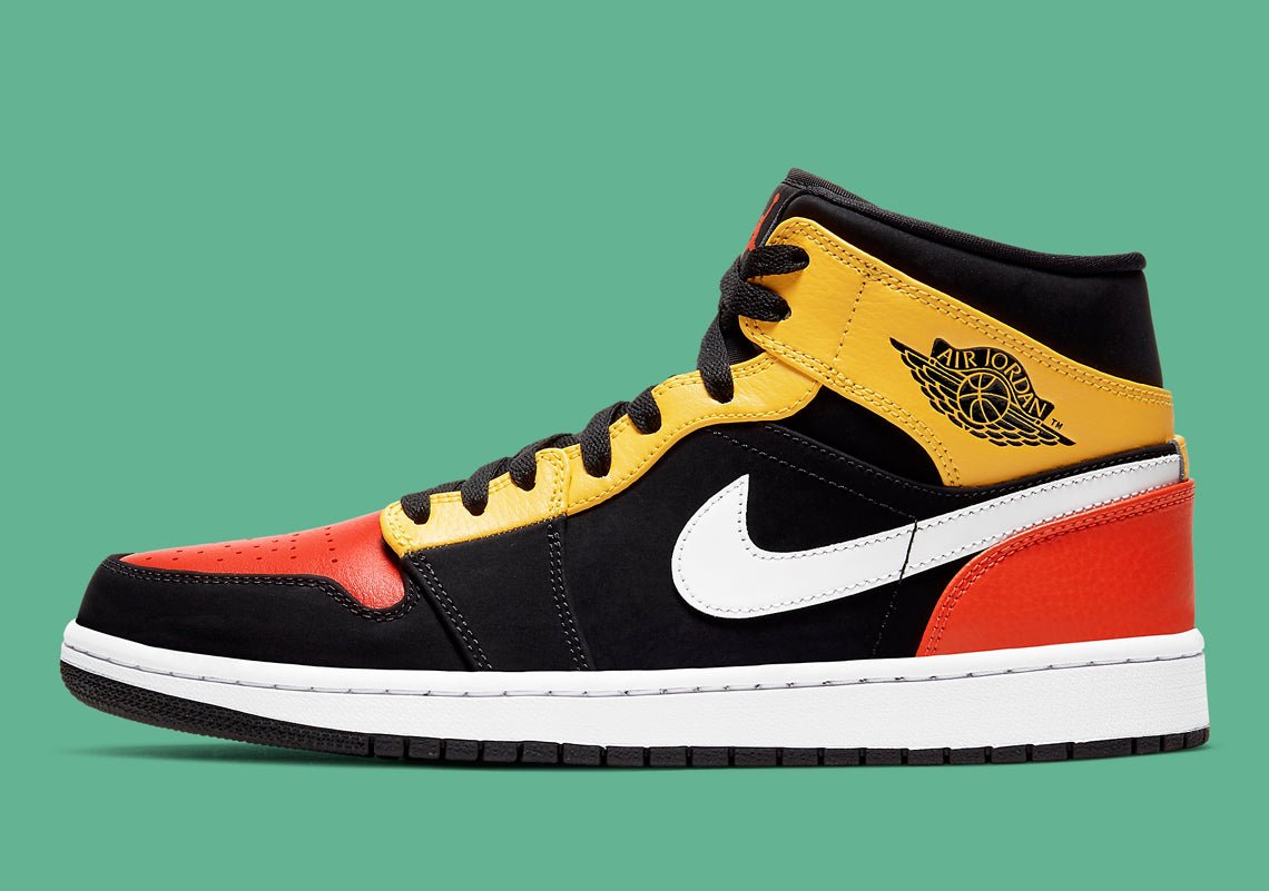 JORDAN 1 MID x BLACK AMARILLO ORANGE - Phantom Kicks
