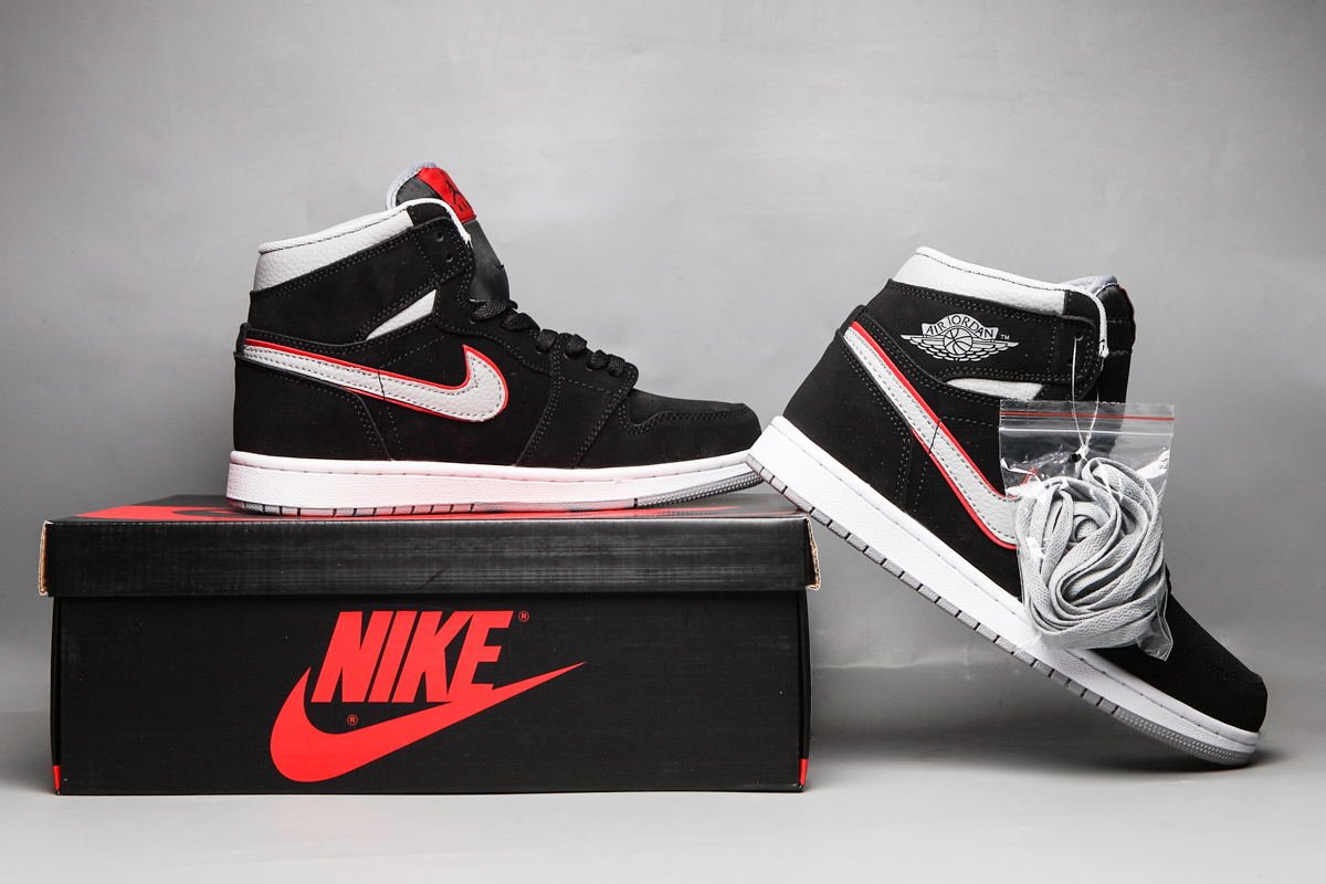 JORDAN 1 MID x BLACK PARTICLE GREY GYM RED - Phantom Kicks