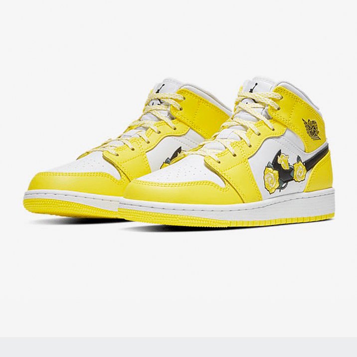 JORDAN 1 MID x DYNAMIC YELLOW FLORAL - Phantom Kicks