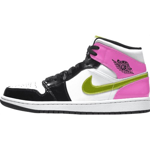 JORDAN 1 MID x WHITE BLACK CYBER PINK - Phantom Kicks