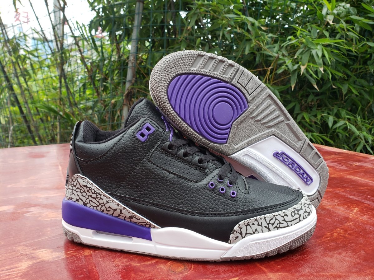 JORDAN 3 RETRO x BLACK COURT PURPLE - Phantom Kicks